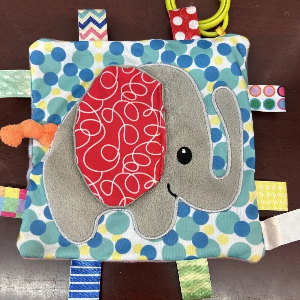 TaGgies Baby‎ Lovie Security Multicolor Ribbons Flat Blanket Elephant Teether